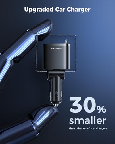 4-in-1 Retractable Car Charger (69W Fast Charging)