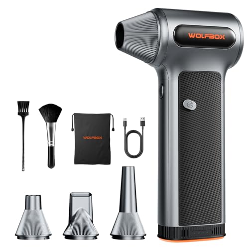 Cordless Compressed Air Duster with Removable Battery & 4 Nozzles