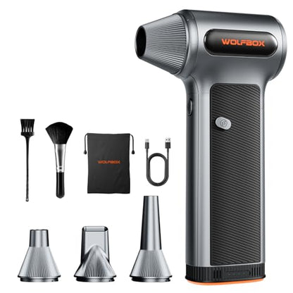 Cordless Compressed Air Duster with Removable Battery & 4 Nozzles