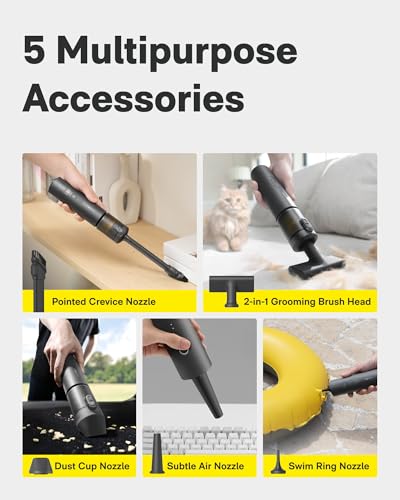 Cordless 4-in-1 Car Vacuum Cleaner with 20000Pa Suction & Air Blower