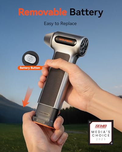 Cordless Compressed Air Duster with Removable Battery & 4 Nozzles