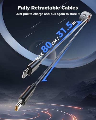 4-in-1 Retractable Car Charger (69W Fast Charging)