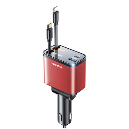 4-in-1 Retractable Car Charger (69W Fast Charging)