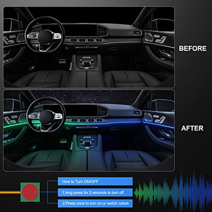 RGB Acrylic Car Interior LED Light Kit with App Control & Music Sync