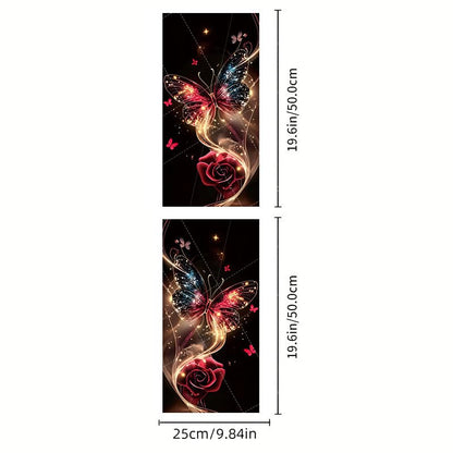 Butterfly Floral B-Pillar Car Stickers (Anti-Scratch Window Trim)