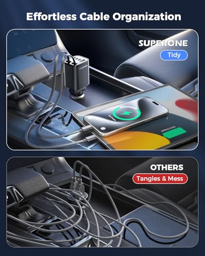4-in-1 Retractable Car Charger (69W Fast Charging)