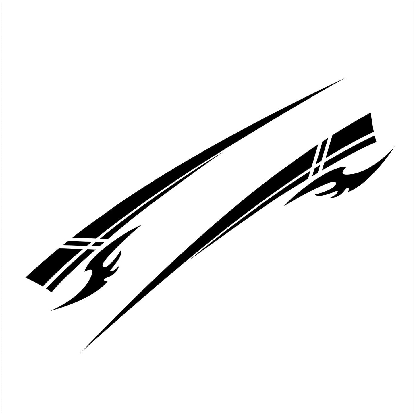 Racing Stripe Car Vinyl Decal Set for Door, Hood & Side Panels (Waterproof)