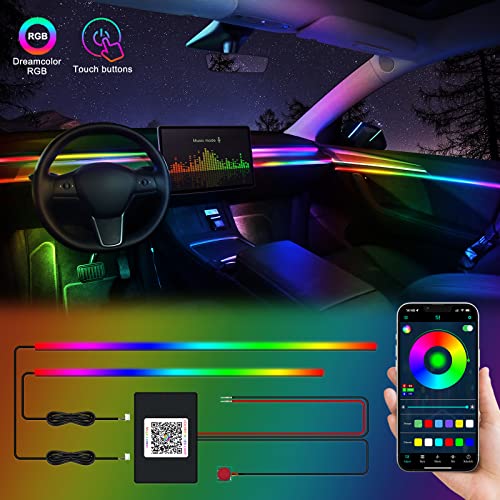 RGB Acrylic Car Interior LED Light Kit with App Control & Music Sync