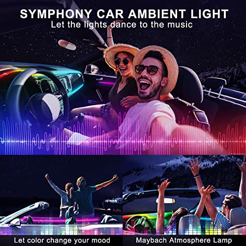 RGB Acrylic Car Interior LED Light Kit with App Control & Music Sync