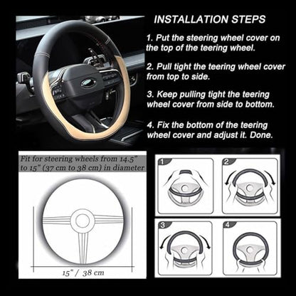 Valleycomfy Microfiber Leather Steering Wheel Covers