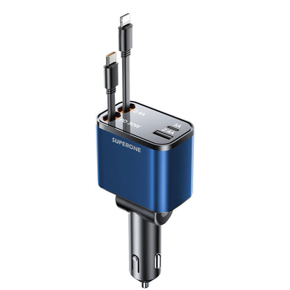4-in-1 Retractable Car Charger (69W Fast Charging)