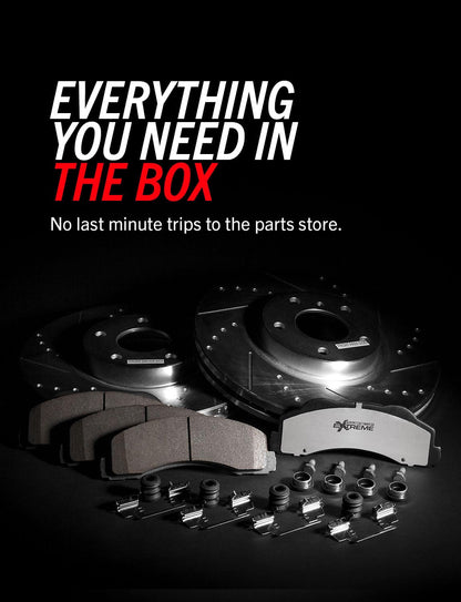 Front & Rear Carbon-Fiber Ceramic Brake Kit with Drilled & Slotted Rotors & Sensor Wires