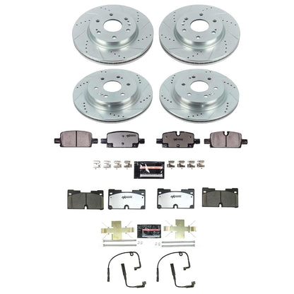 Front & Rear Truck & Tow Brake Kit with Drilled & Slotted Rotors & Carbon Fiber Ceramic Pads (2019–2024)