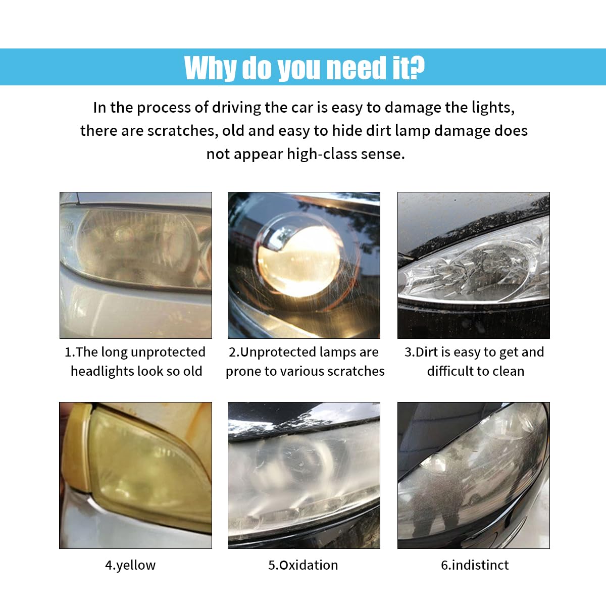 Self-Adhesive Light Tint Film Wrap for Head, Tail & Fog Lights (Universal)