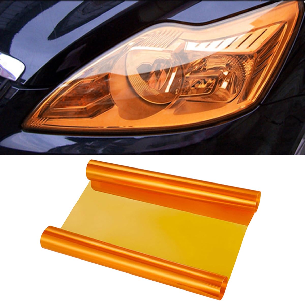 Self-Adhesive Light Tint Film Wrap for Head, Tail & Fog Lights (Universal)