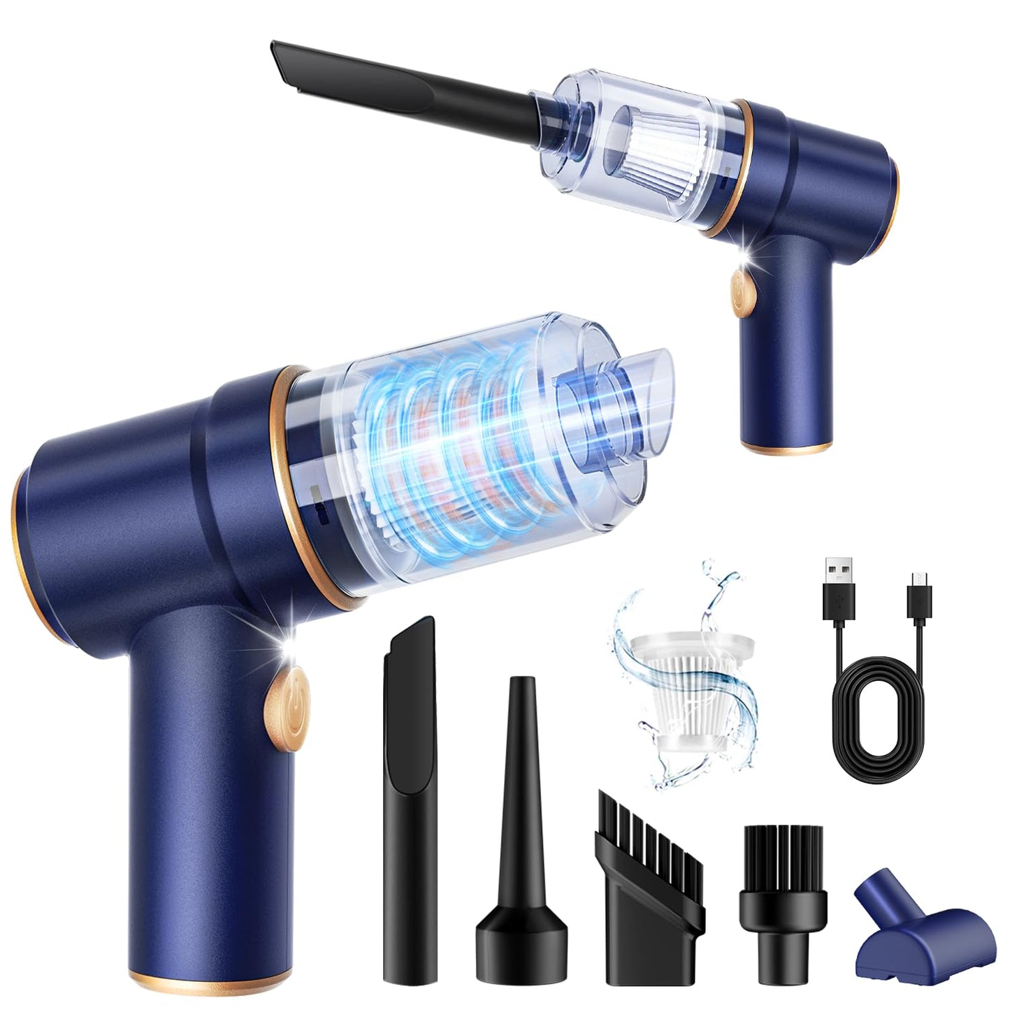Cordless Handheld Car Vacuum & Air Duster (120W, Rechargeable)