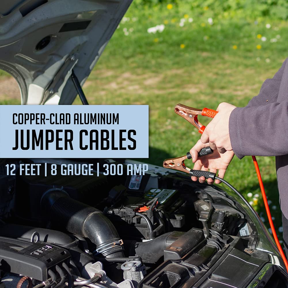 Car Emergency Roadside Kit with Air Compressor, Jumper Cables & First Aid Kit