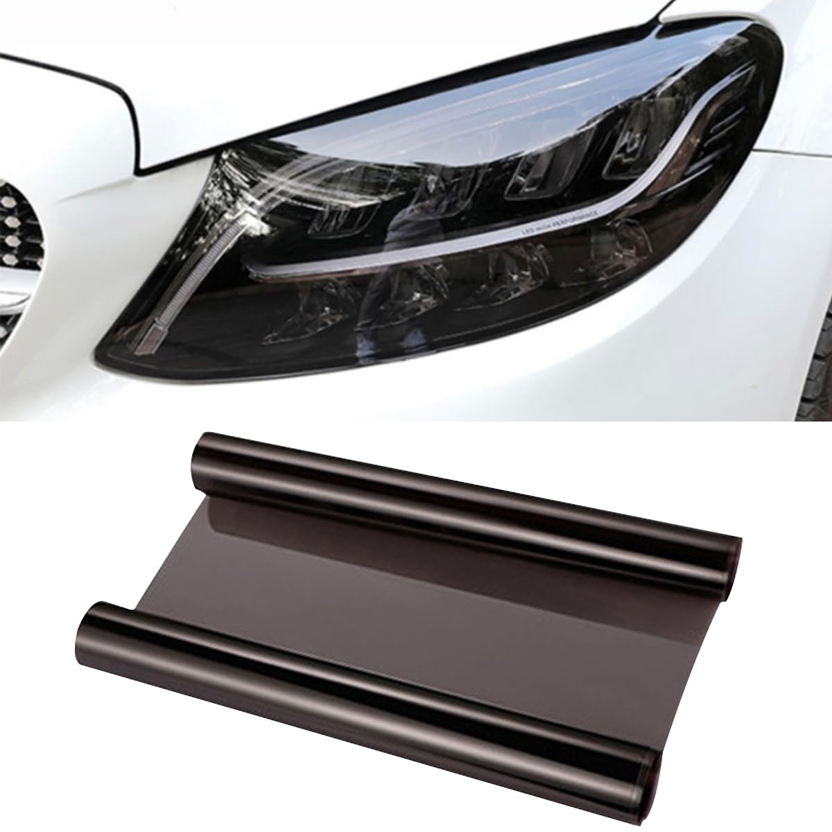 Self-Adhesive Light Tint Film Wrap for Head, Tail & Fog Lights (Universal)