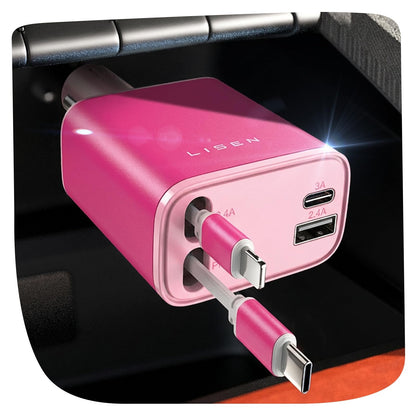 LISEN Retractable Car Charger，Gift for Men Women