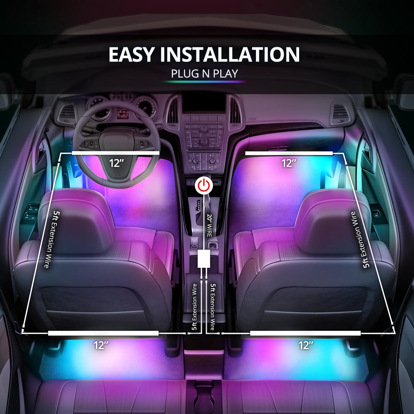 OPT7 Aura Glow Waterproof Connector Dreamcolor Interior LED Strip Set