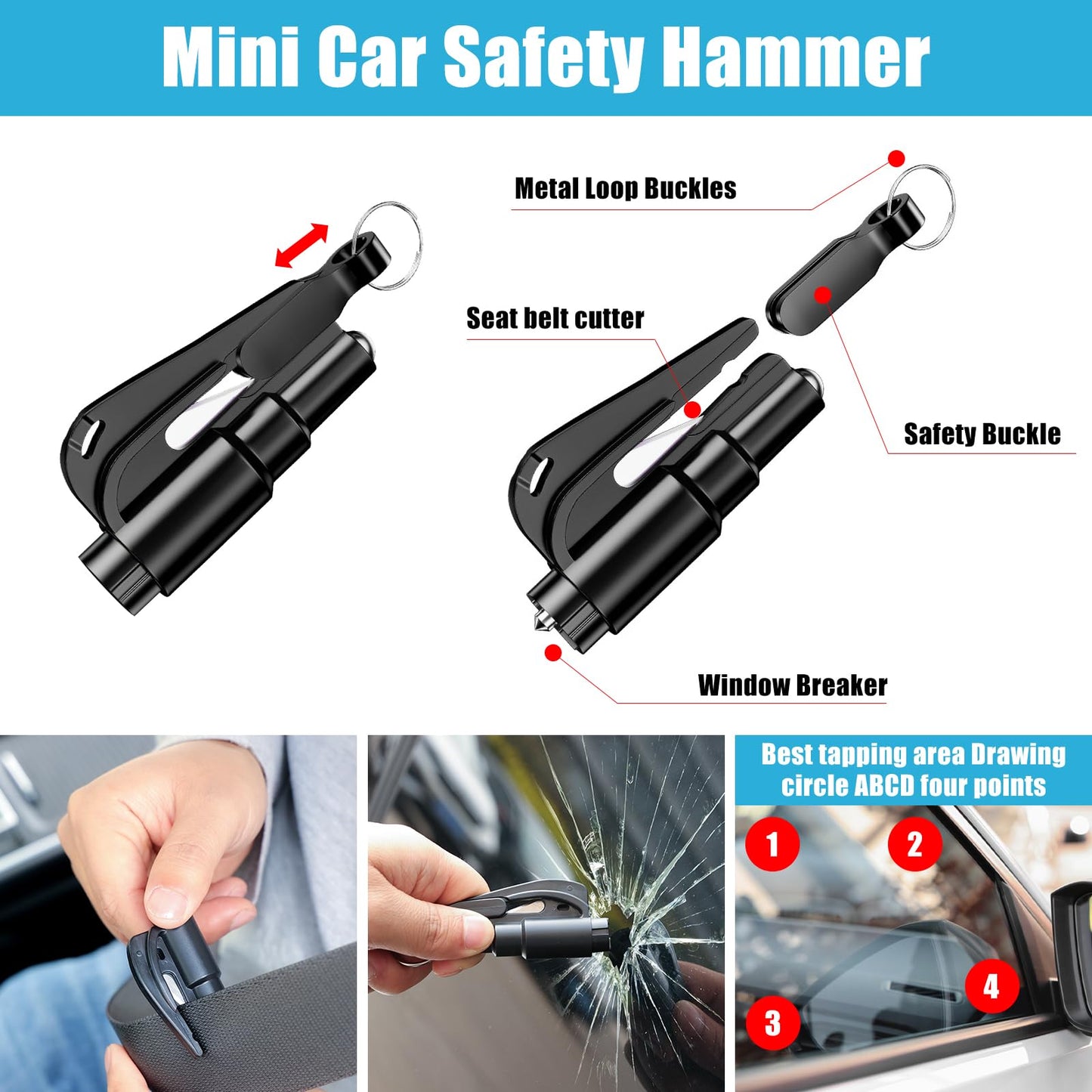 Portable Car Roadside Emergency Kit with Essential Safety Tools