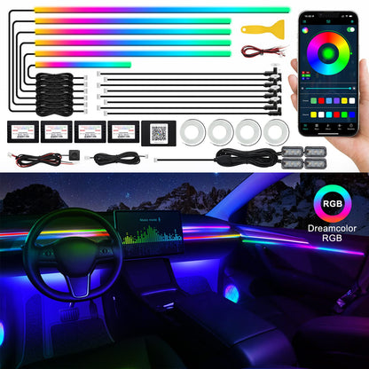 RGB Acrylic Car Interior LED Light Kit with App Control & Music Sync