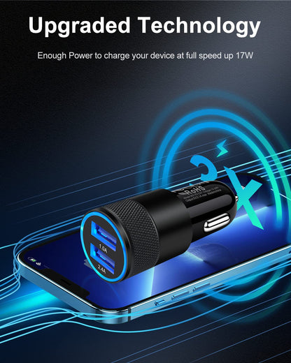 Dual USB Car Charger Adapter (Fast Charging)