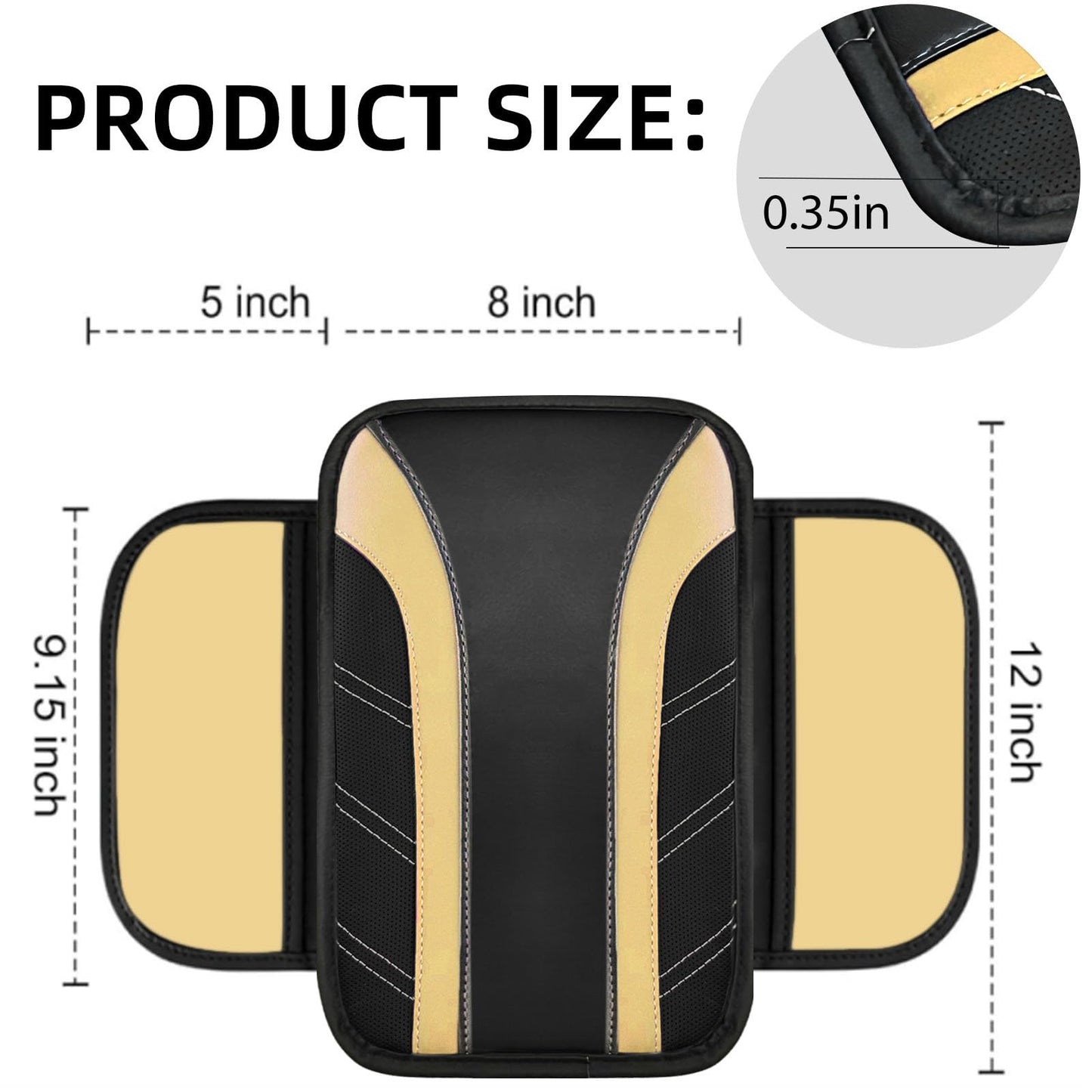 6-Piece Leather Car Interior Accessory Set (Steering Wheel Cover & More)