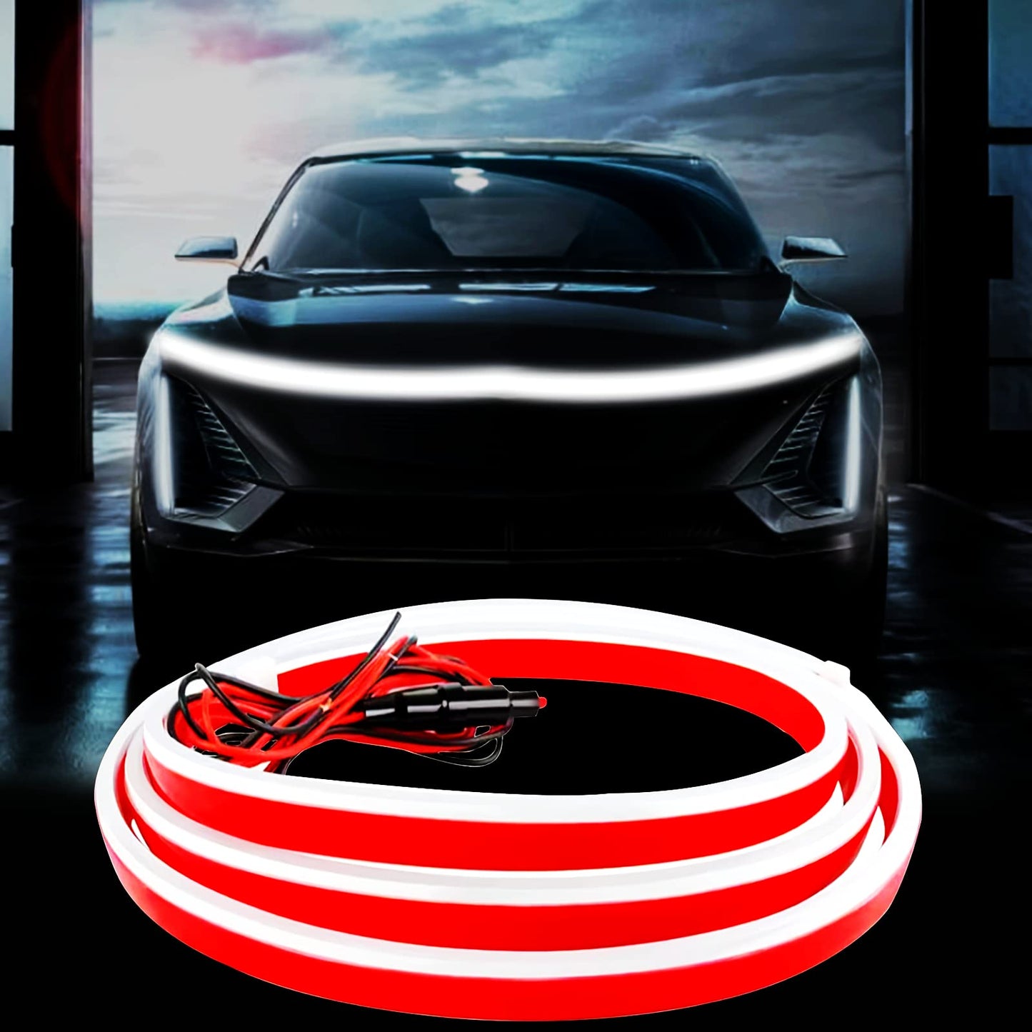 12V LED Hood Light Strip with Dynamic Start-Up Effect (Waterproof)