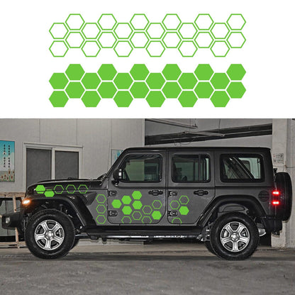 Grid Pattern Car Vinyl Decal Set for Door, Hood & Body Panels (48PCS)