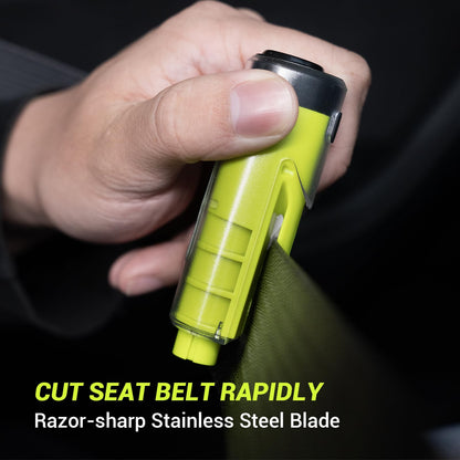 2-in-1 Car Escape Tool with Window Breaker, Seatbelt Cutter & Flashlight (2 Pack)