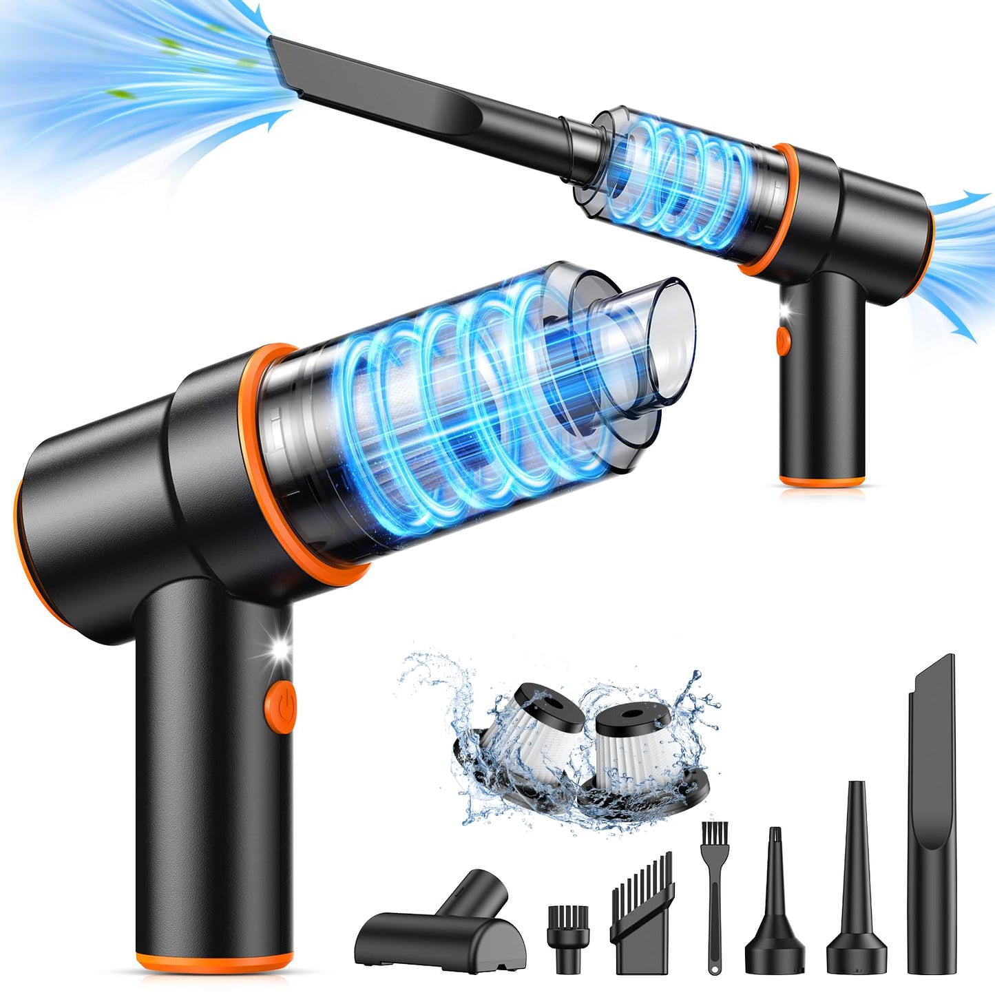 Cordless Handheld Car Vacuum & Air Duster (120W, Rechargeable)