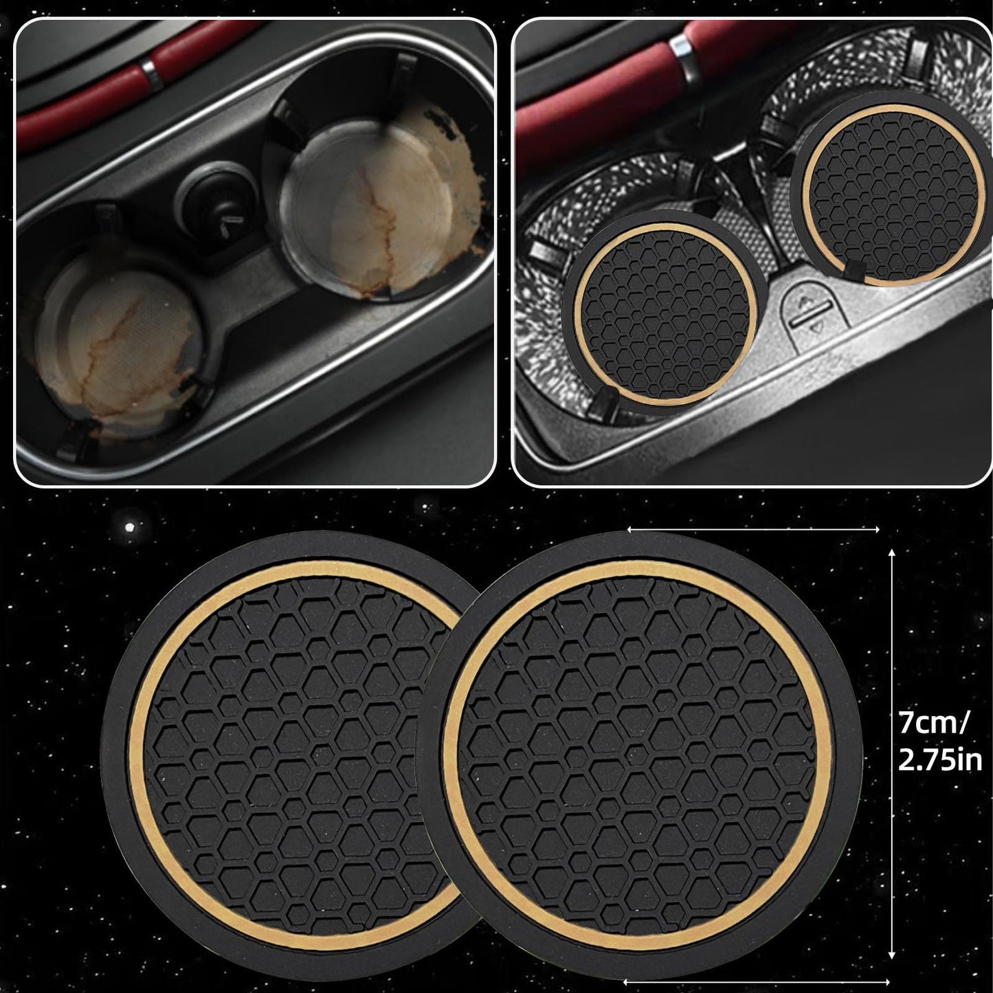 6-Piece Leather Car Interior Accessory Set (Steering Wheel Cover & More)