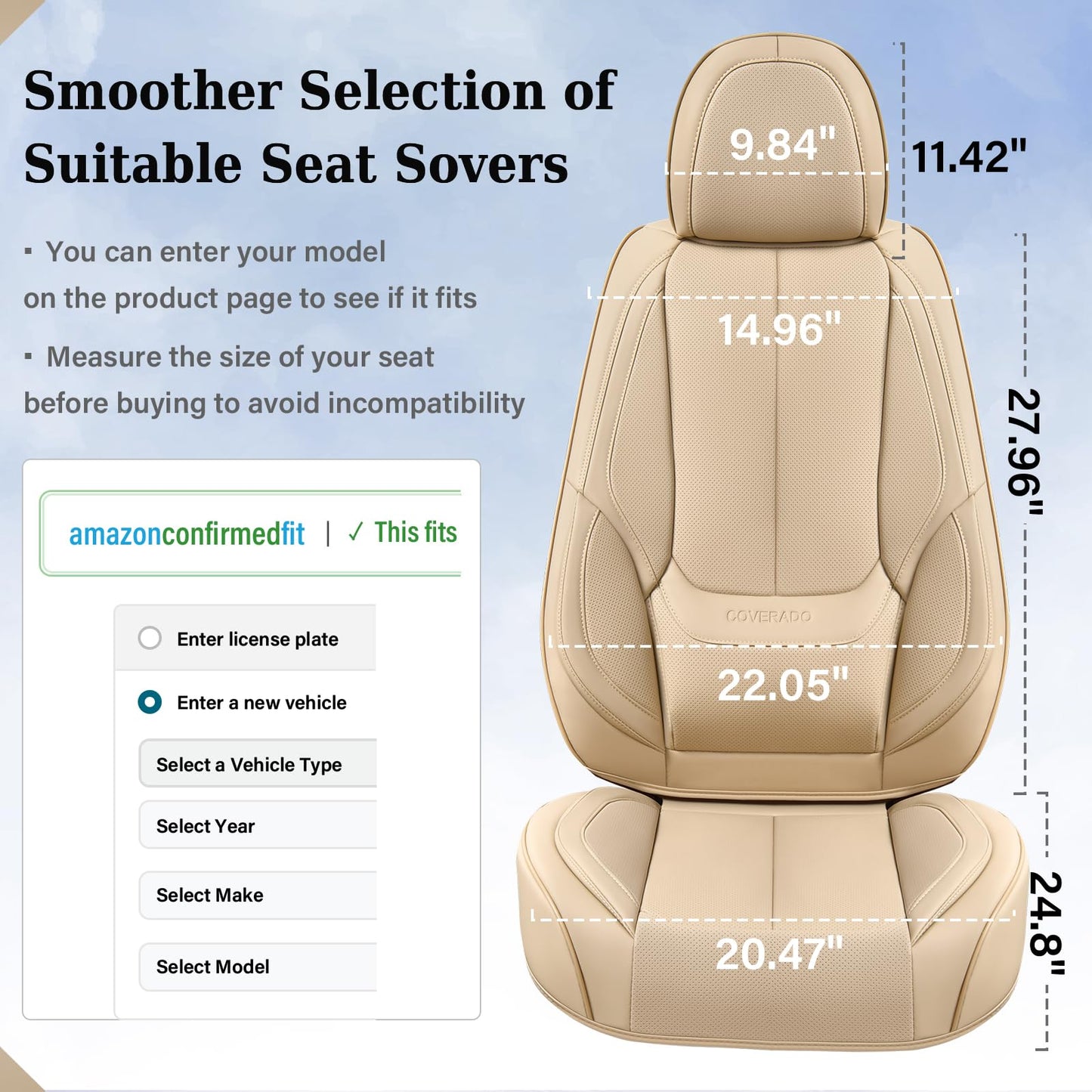 Full Set Waterproof Nappa Leather Car Seat Covers (Front & Rear)