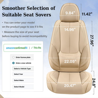 Full Set Waterproof Nappa Leather Car Seat Covers (Front & Rear)