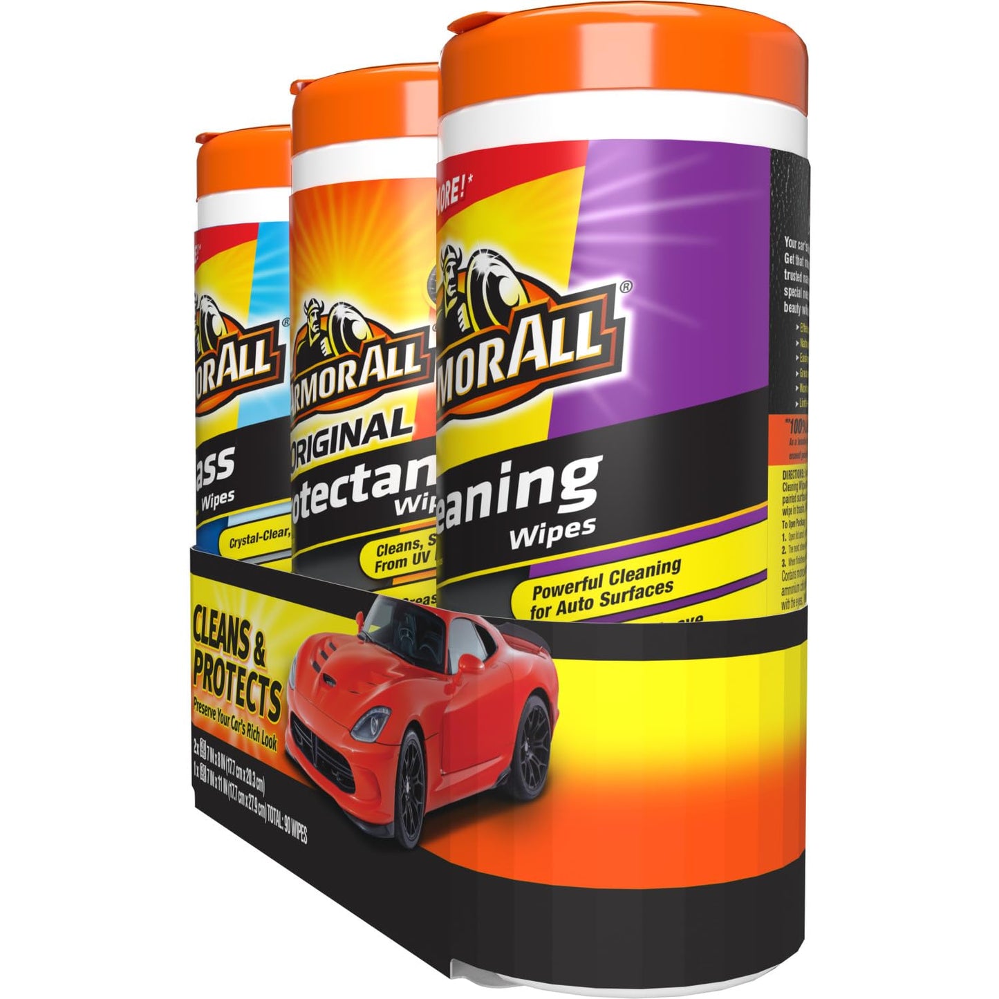 Armor All Protectant, Glass and Cleaning Wipes