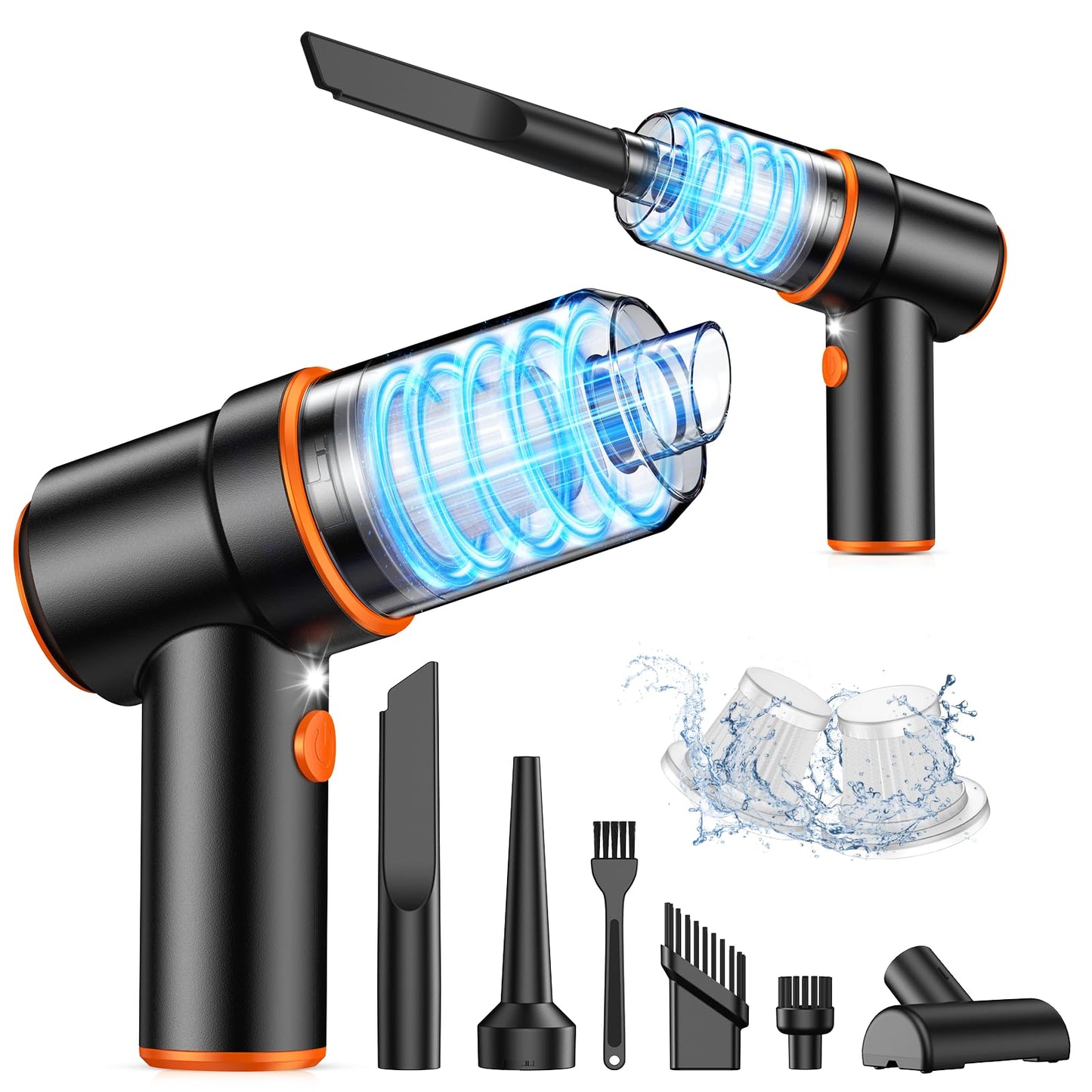 Cordless Handheld Car Vacuum & Air Duster (120W, Rechargeable)