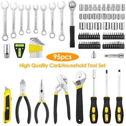95-Piece Mechanics Tool Kit with Socket Set & Storage Case
