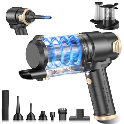 Cordless Handheld Car Vacuum & Air Duster (120W, Rechargeable)