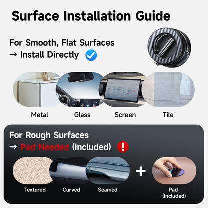 Magnetic Car Phone Mount with Vacuum Suction & 360° Adjustment
