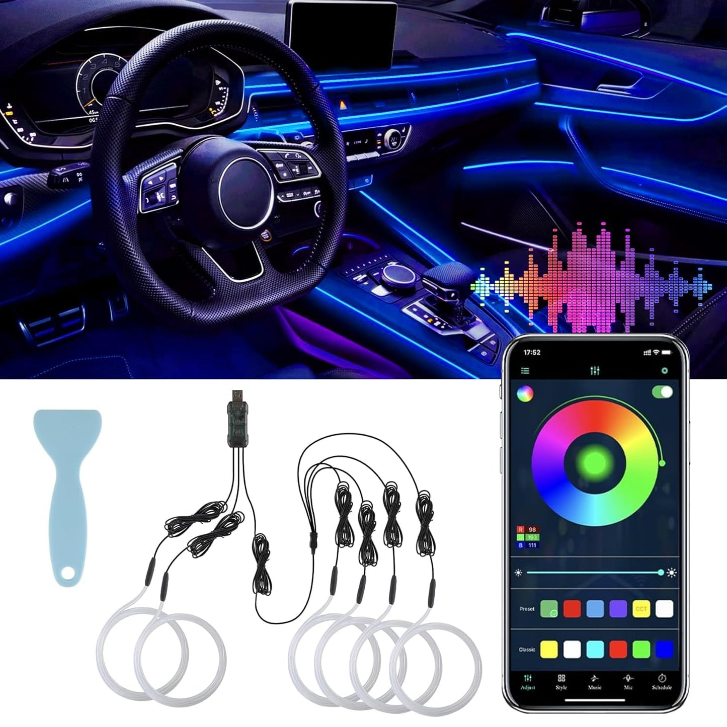 LivTee LED Strip Fiber Optic Lights