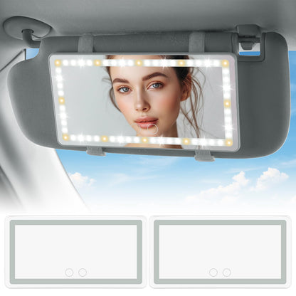 LED Vanity Mirror Sun Visor with 3 Light Modes (Rechargeable)