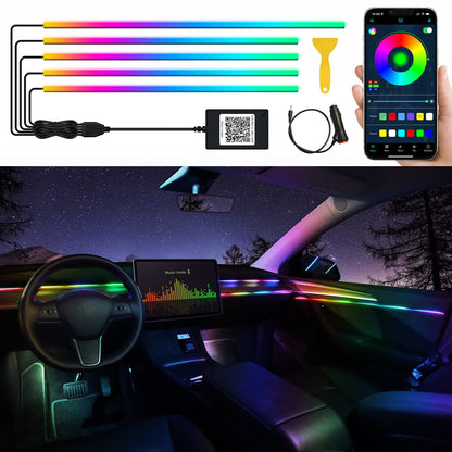 RGB Acrylic Car Interior LED Light Kit with App Control & Music Sync