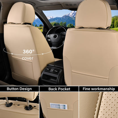 Full Set Waterproof Nappa Leather Car Seat Covers (Front & Rear)