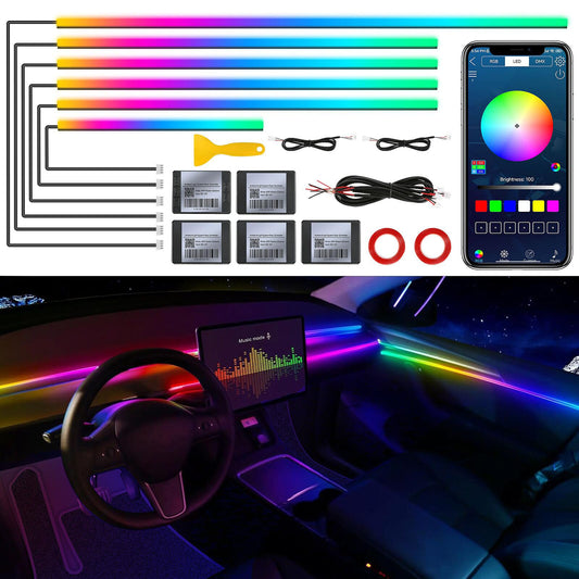 Acrylic Interior Car LED Strip Light with Wireless APP