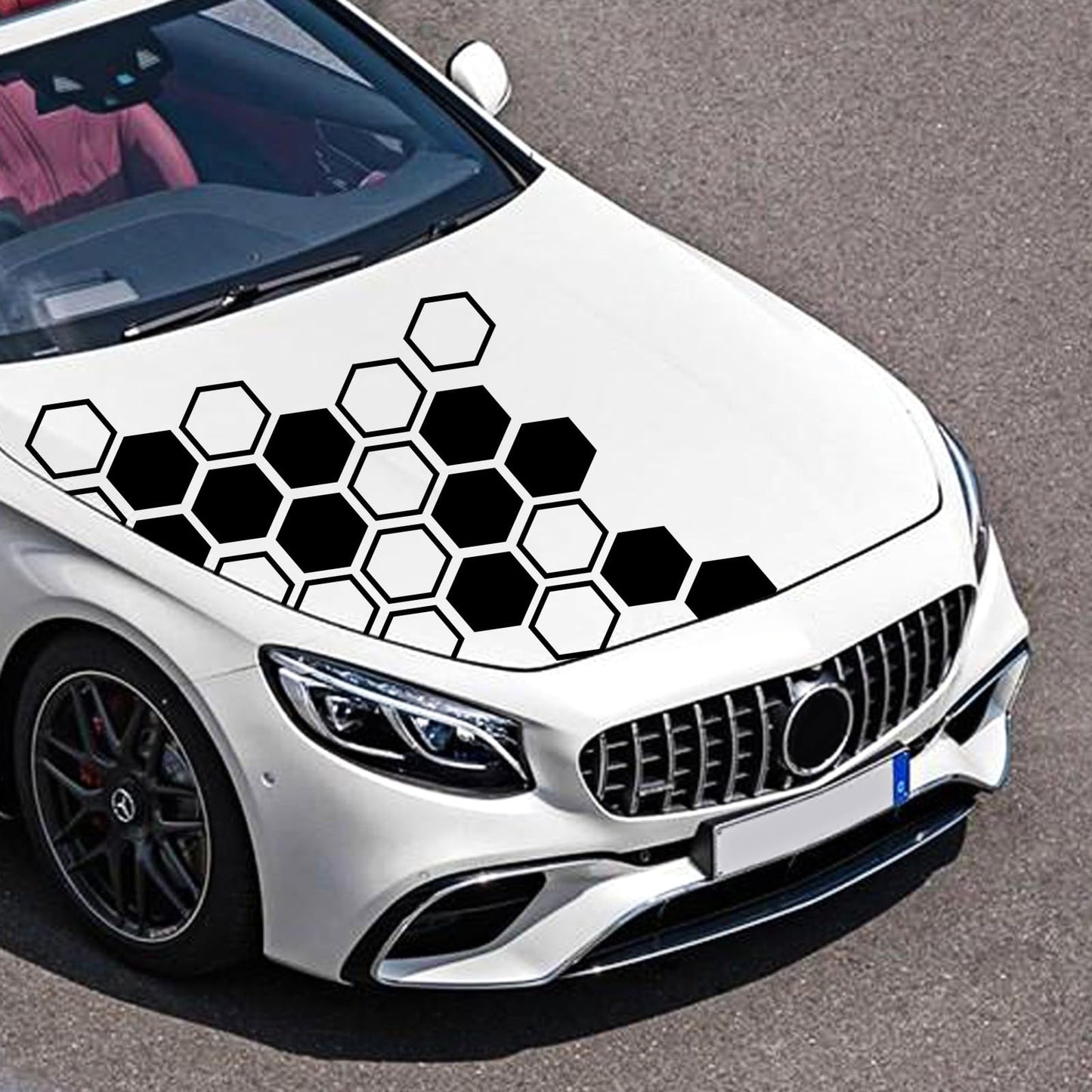 Grid Pattern Car Vinyl Decal Set for Door, Hood & Body Panels (48PCS)