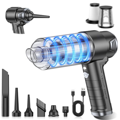 Cordless Handheld Car Vacuum & Air Duster (120W, Rechargeable)
