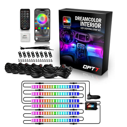 OPT7 Aura Glow Waterproof Connector Dreamcolor Interior LED Strip Set