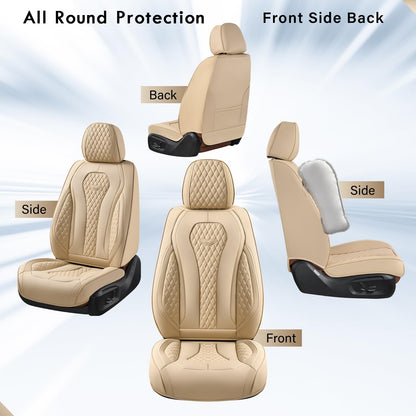 Full Set Waterproof Nappa Leather Car Seat Covers (Front & Rear)