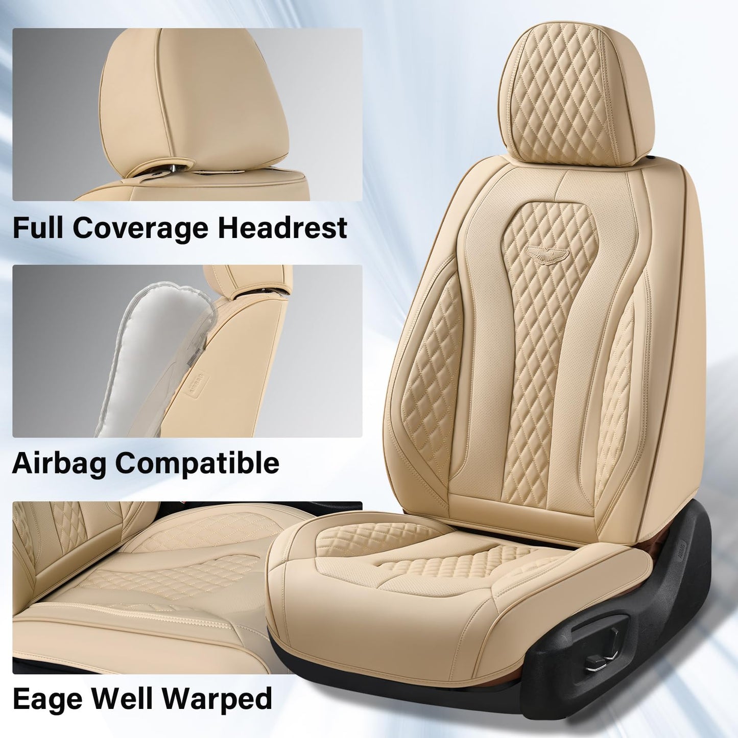 Full Set Waterproof Nappa Leather Car Seat Covers (Front & Rear)